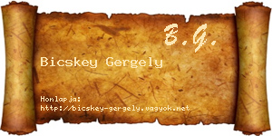 Bicskey Gergely névjegykártya
